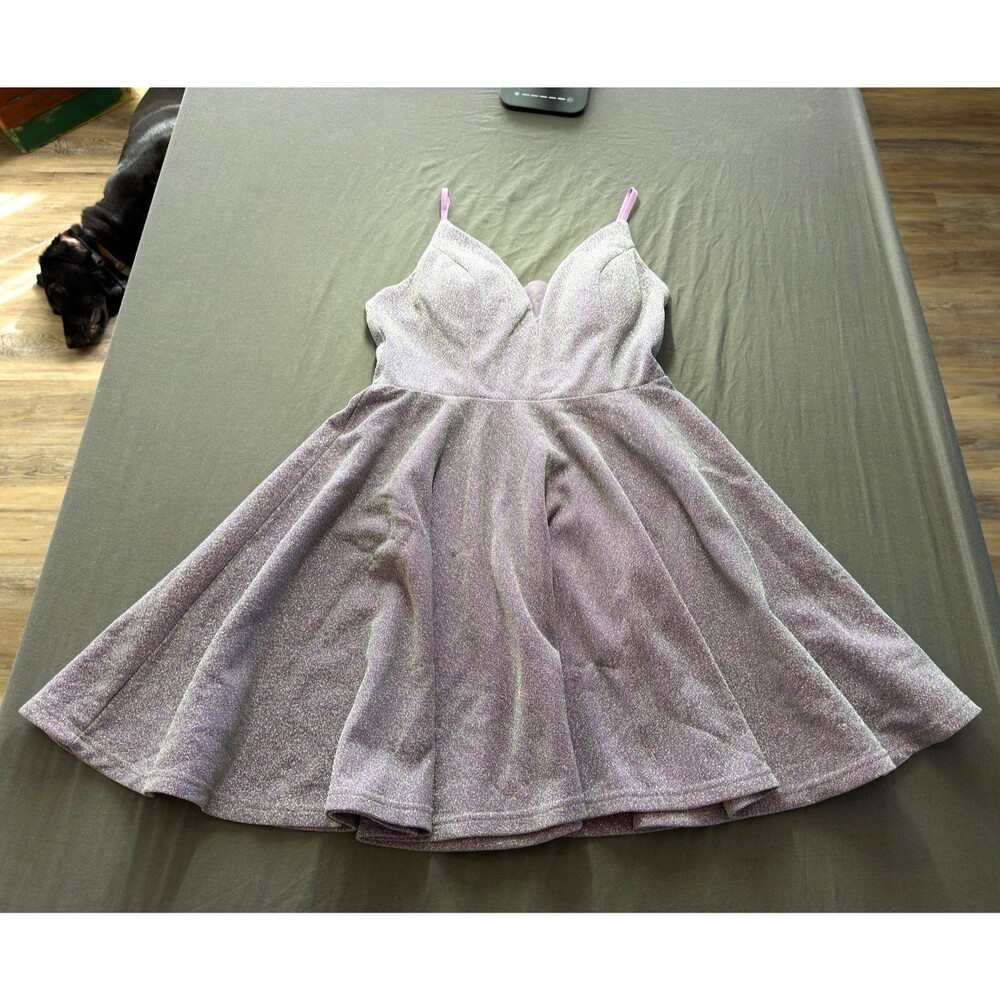 Ever-Pretty Girls Formal Dress Purple Glitter Sparkle Polyester Size L size 8